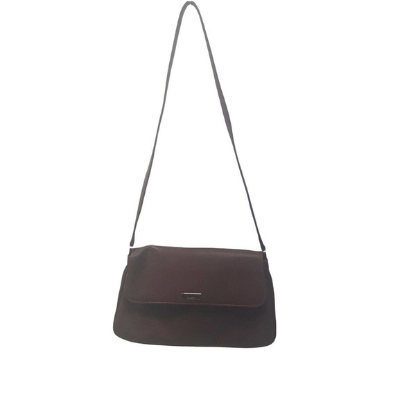 VINTAGE‎ liz claiborne pebbled leather shoulder bag brown handbag purse medium - Picture 7 of 9